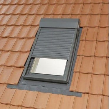 rooflite roller shutter installed on roof